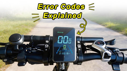 Mounted Yolin display on an electric bike handlebar.