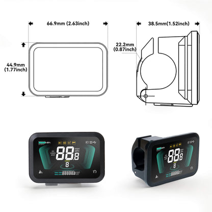 Yolin_YL-61F_2.6_inch_LCD_e-bike_display_size