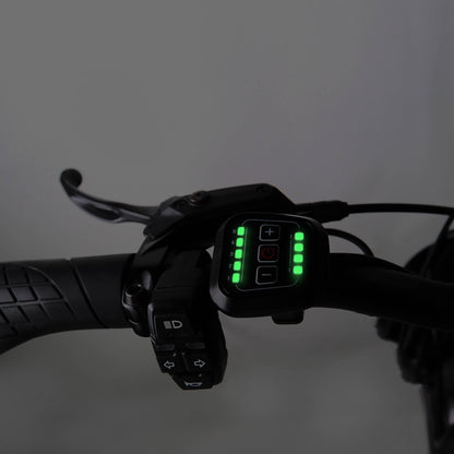 YL-75E LED dashboard showing power status and assist levels for simple e-bike controls.