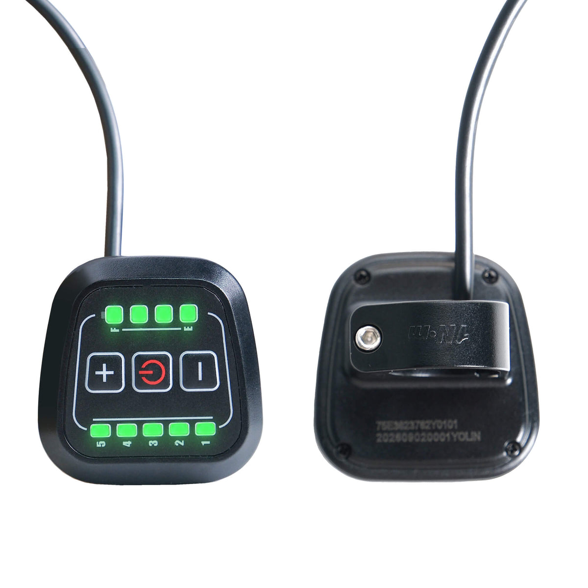 YL-75E display with waterproof wiring harness and UART connector for e-bike systems.