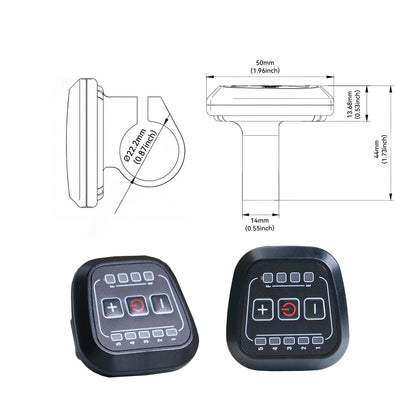 YL-75E compact LED e-bike display size picture