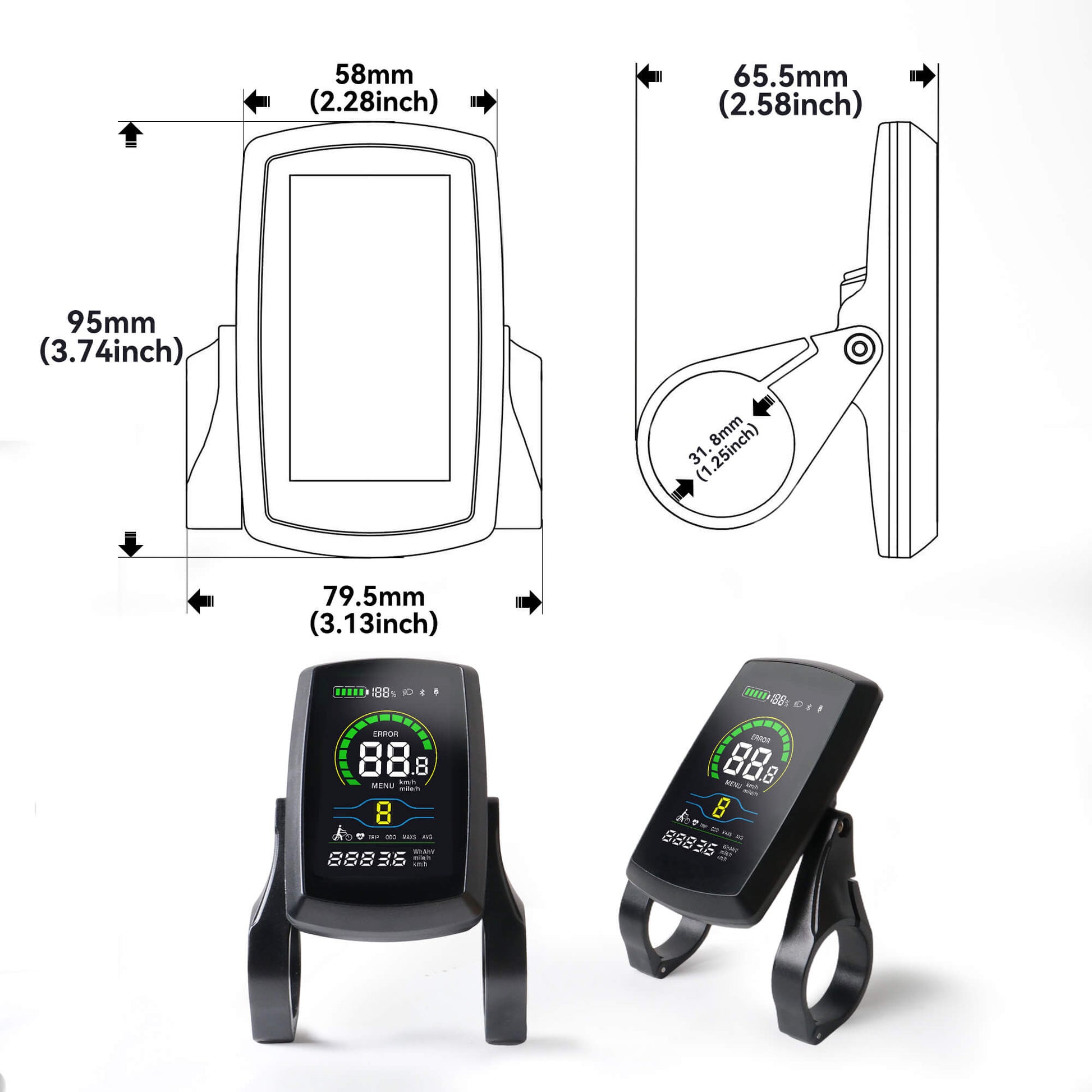 Yolin_YL-80C_3_inch_LCD_e-bike_display-Size