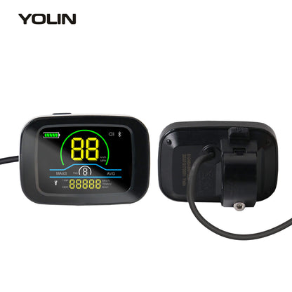 Yolin YL-61C 2.6 inch LCD e-bike display – compact side mounted display for limited handlebar space front and back view