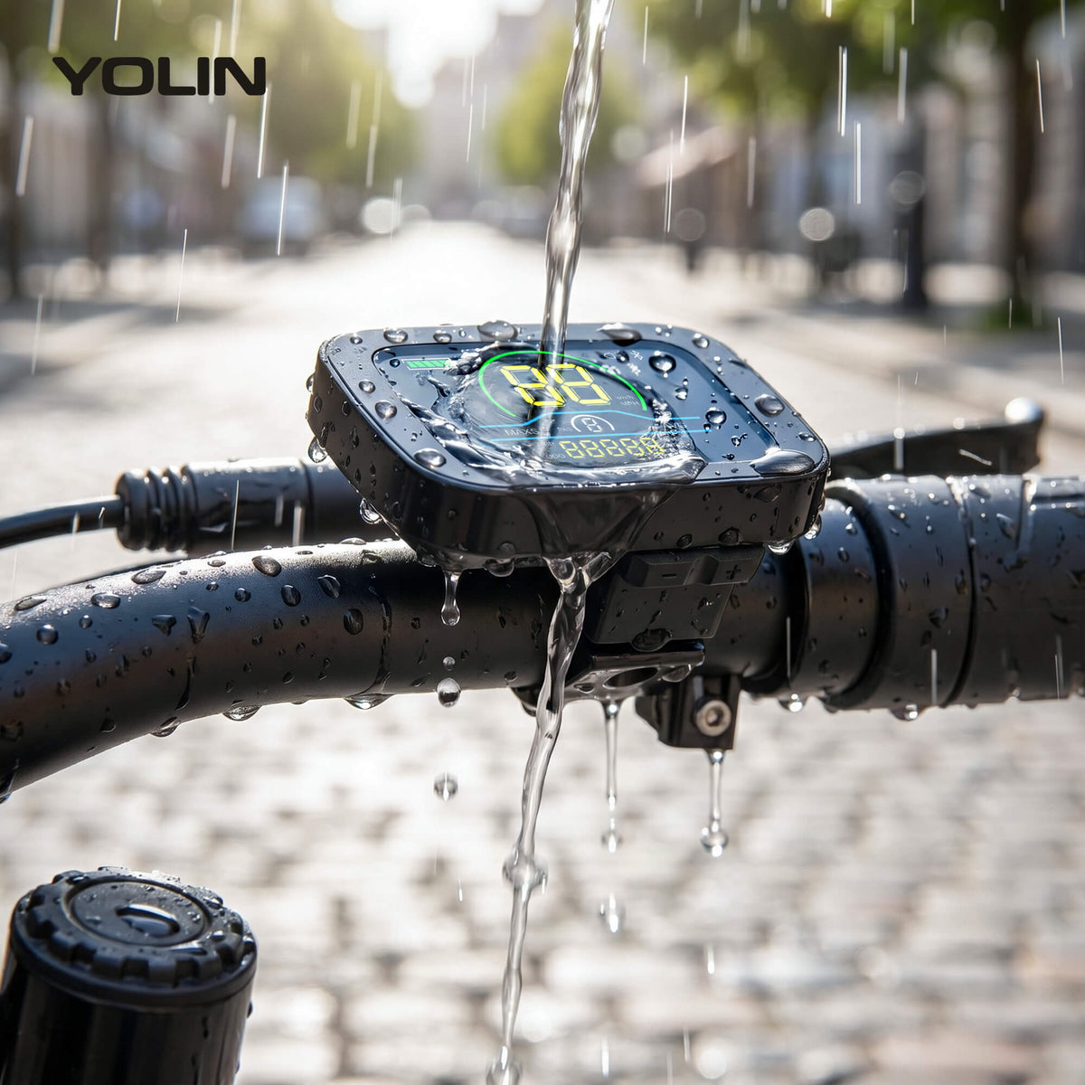 Yolin YL-61C 2.6 inch LCD e-bike display – compact side mounted display for limited handlebar space front and back view_waterproof_rating