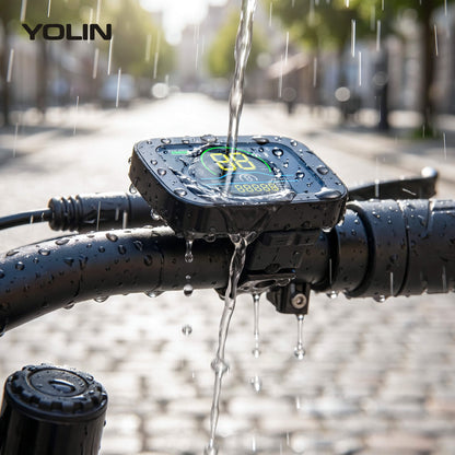 Yolin YL-61C 2.6 inch LCD e-bike display – compact side mounted display for limited handlebar space front and back view_waterproof_rating