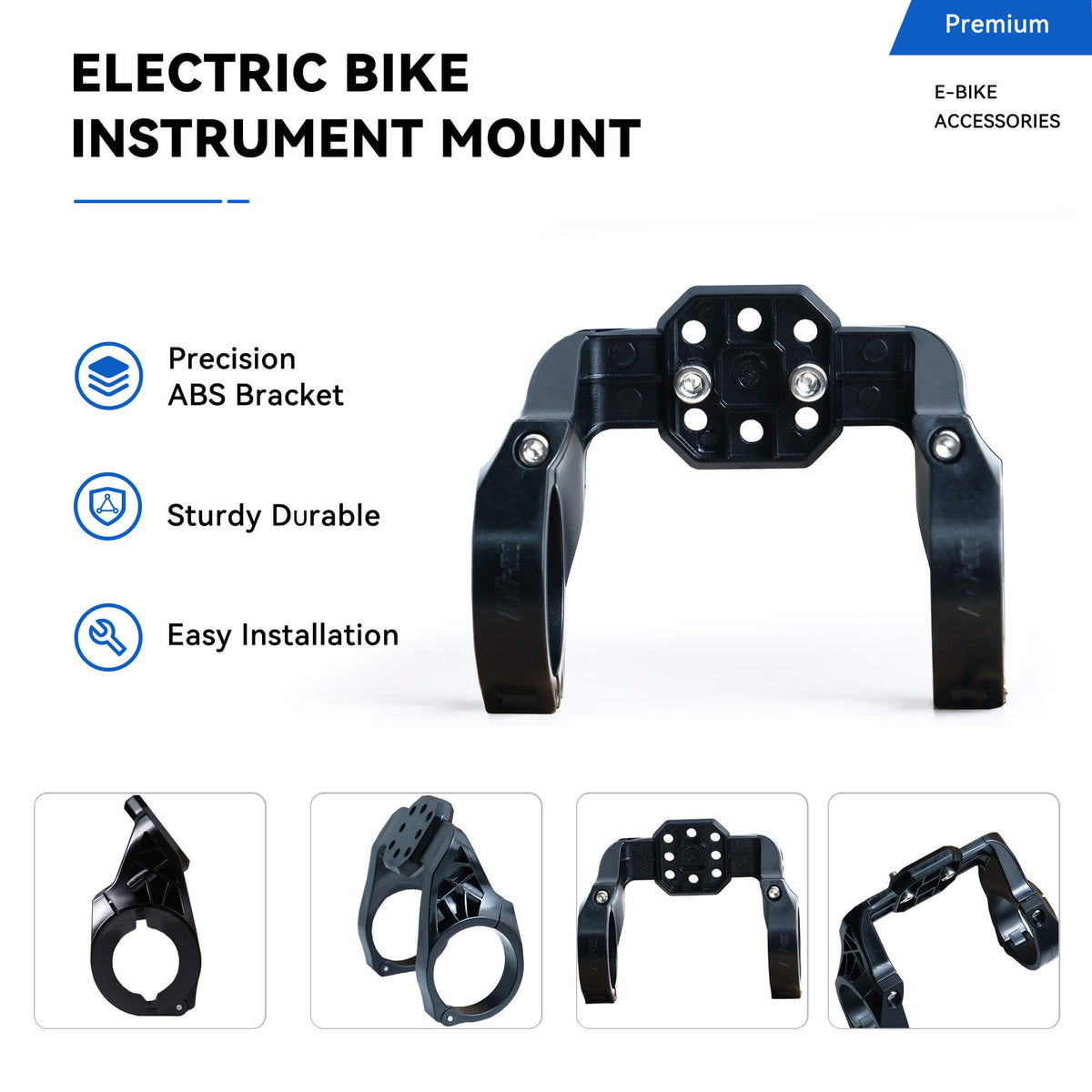 Black plastic mounting bracket clamp for Yolin e-bike display
