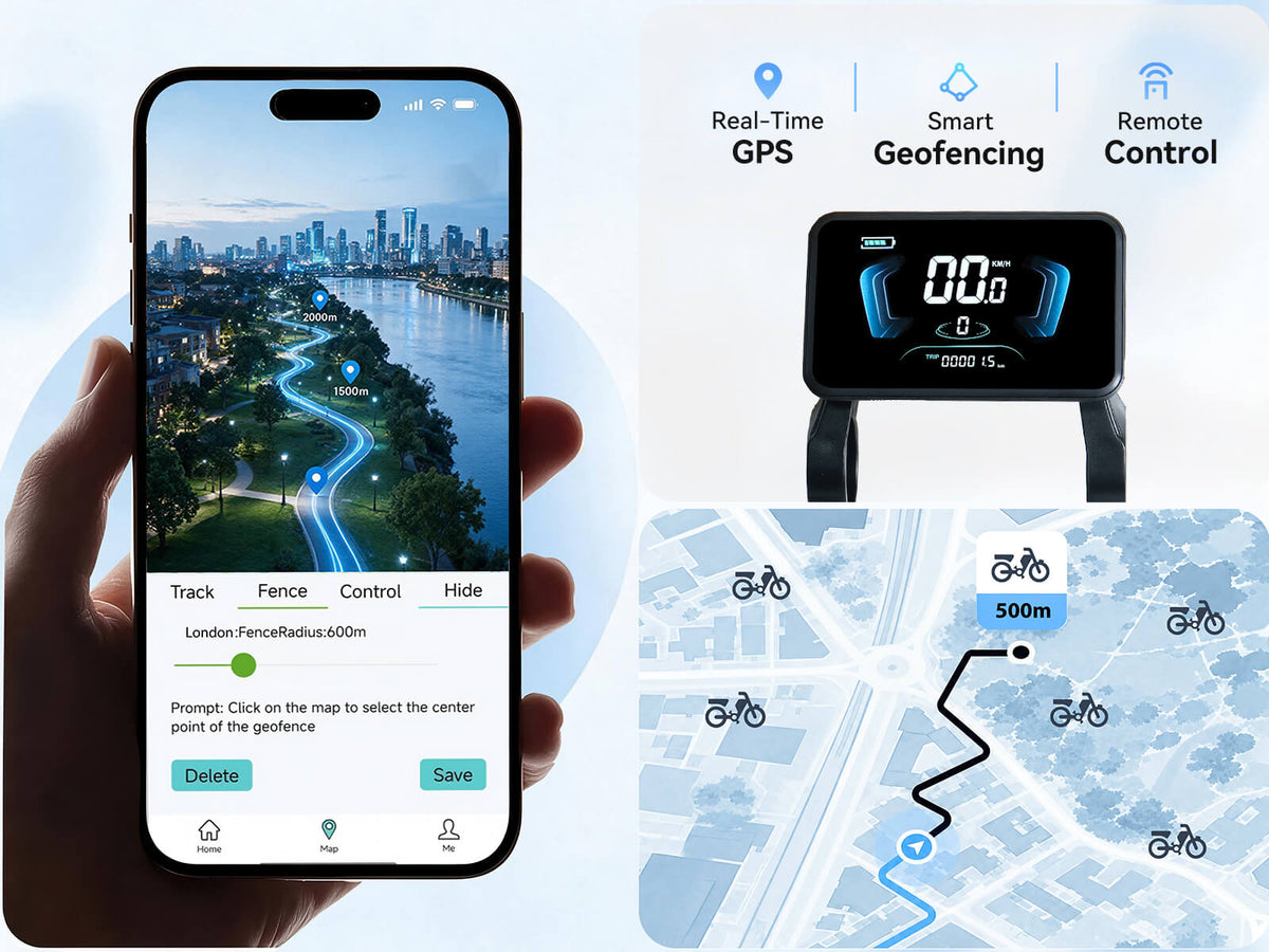 YL-81F-HD real-time GPS tracking for an e-bike through the Yolin App