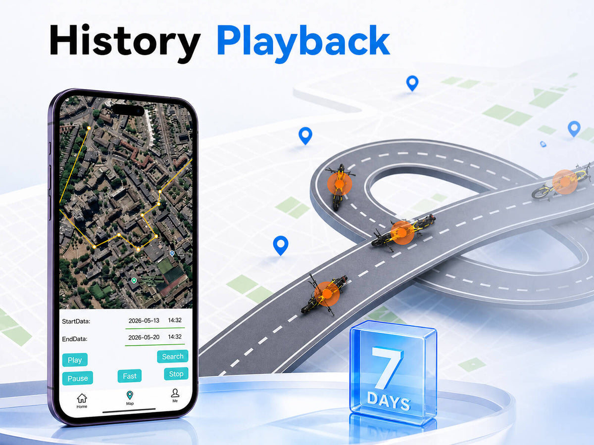 YL-81F-HD 7-day e-bike ride history and route playback in the Yolin App